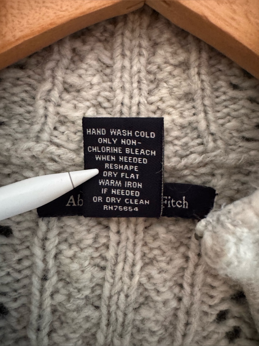 VTG Y2K Abercrombie & Fitch Pointelle Lambswool Zip Cardigan Sweater Small - Picture 14 of 14